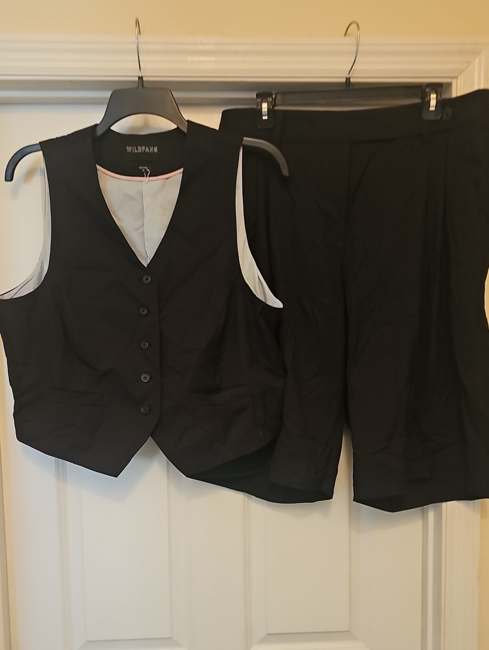 Wildfang Black Tailored Vest & Shorts Set
